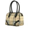 Burberry   handbag  in beige printed canvas  and black leather - 00pp thumbnail