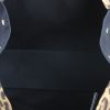 Saint Laurent  Rive Gauche shopping bag  in brown and black canvas - Detail D2 thumbnail