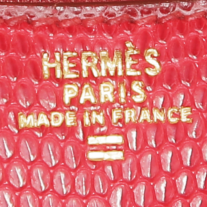 Borsa a tracolla Hermès  Constance mini  in lucertola rossa - Detail D3