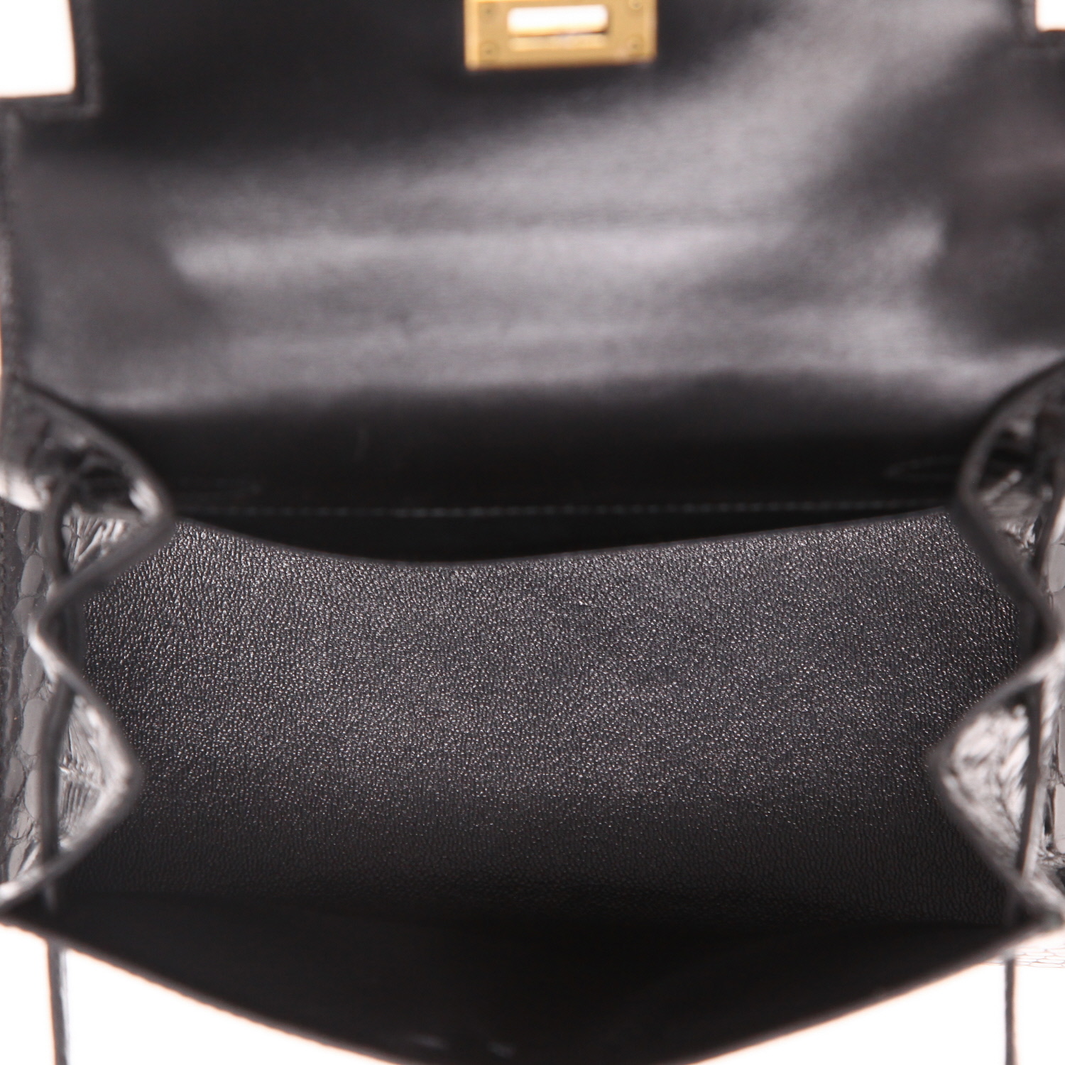 Bolso de mano Hermès  Kelly 20 cm en cocodrilo porosus negro - Detail D3