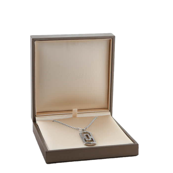 Collana Bulgari Parentesi modello grande in oro bianco e diamanti - Detail D2