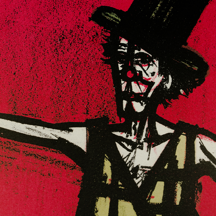 Bernard Buffet, "Le fil-de-fériste", from the album "Mon cirque", lithograph in colors on paper, signed numbered and framed, of 1968 - Detail D1