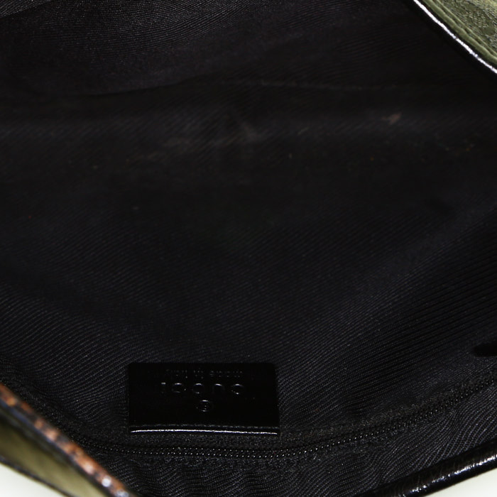 Bolso de mano Gucci  Jackie en cuero negro y tejido "sûpreme GG" negro - Detail D2