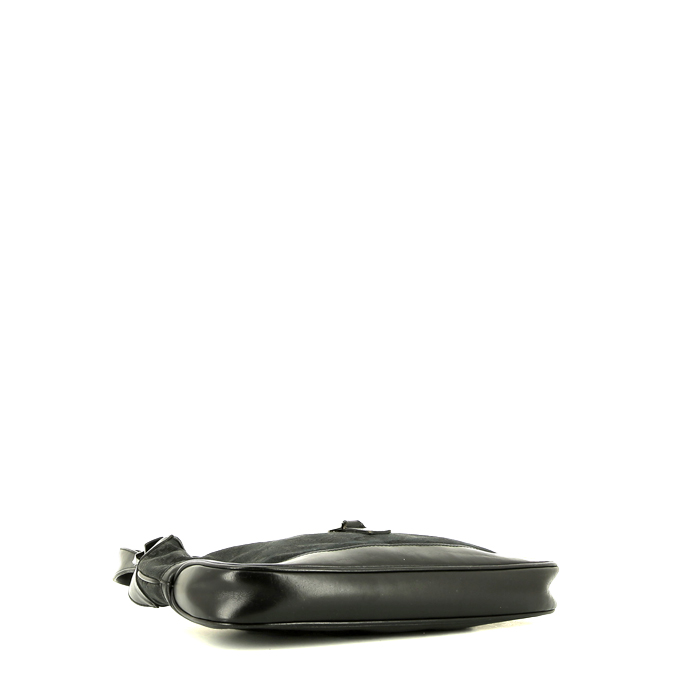 Borsa Gucci  Jackie in pelle nera e tela "sûpreme GG" nera - Detail D4