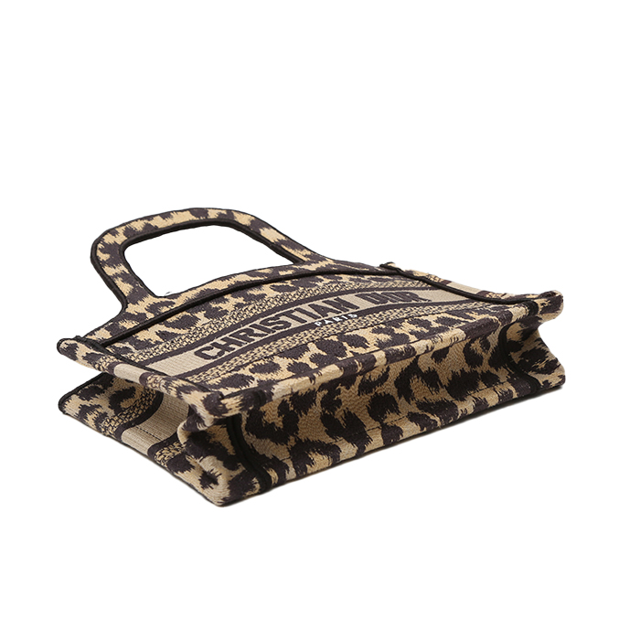 Bolso Cabás Dior  Book Tote pequeño  en lona beige y negra - Detail D5