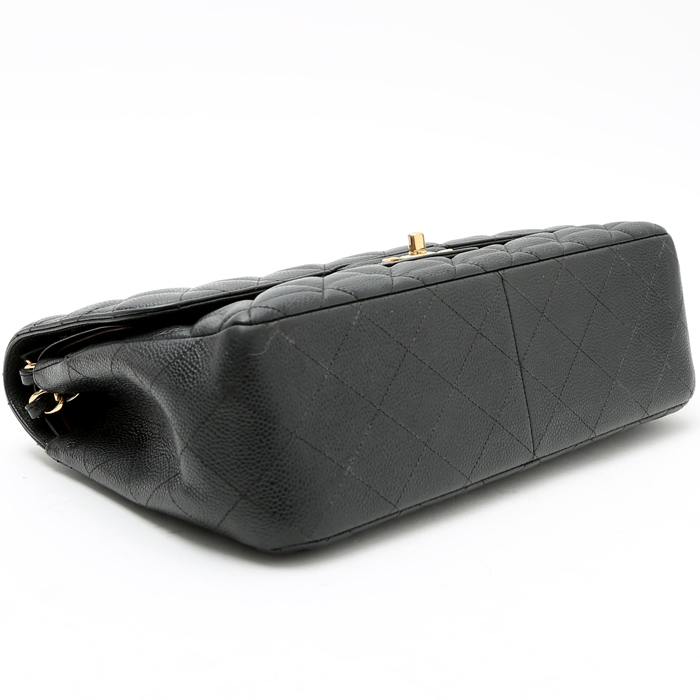 Borsa a tracolla Chanel  Timeless Jumbo in pelle martellata e trapuntata nera - Detail D5