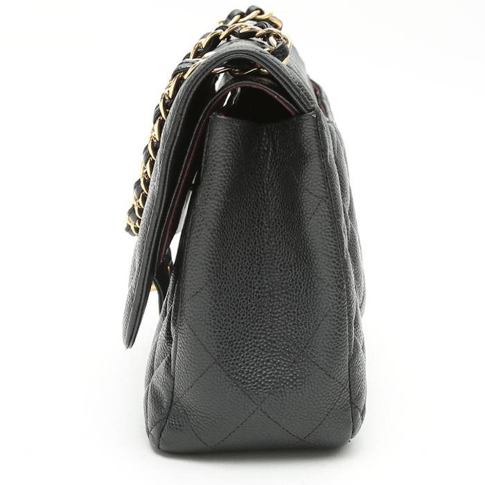 Borsa a tracolla Chanel  Timeless Jumbo in pelle martellata e trapuntata nera - Detail D6