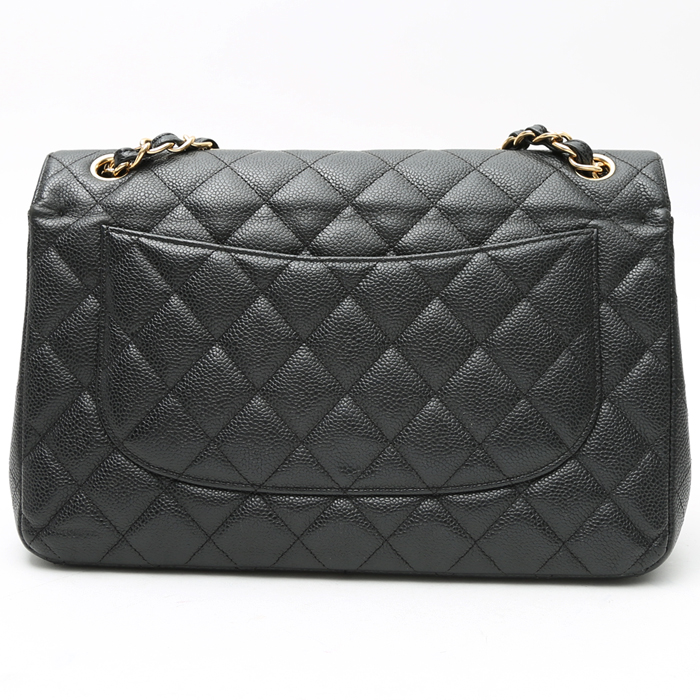 Borsa a tracolla Chanel  Timeless Jumbo in pelle martellata e trapuntata nera - Detail D8