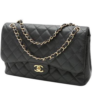 Bolso bandolera Chanel  Timeless Jumbo en cuero granulado acolchado negro