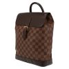 Louis Vuitton  Soho backpack  in ebene damier canvas  and brown leather - Detail D3 thumbnail
