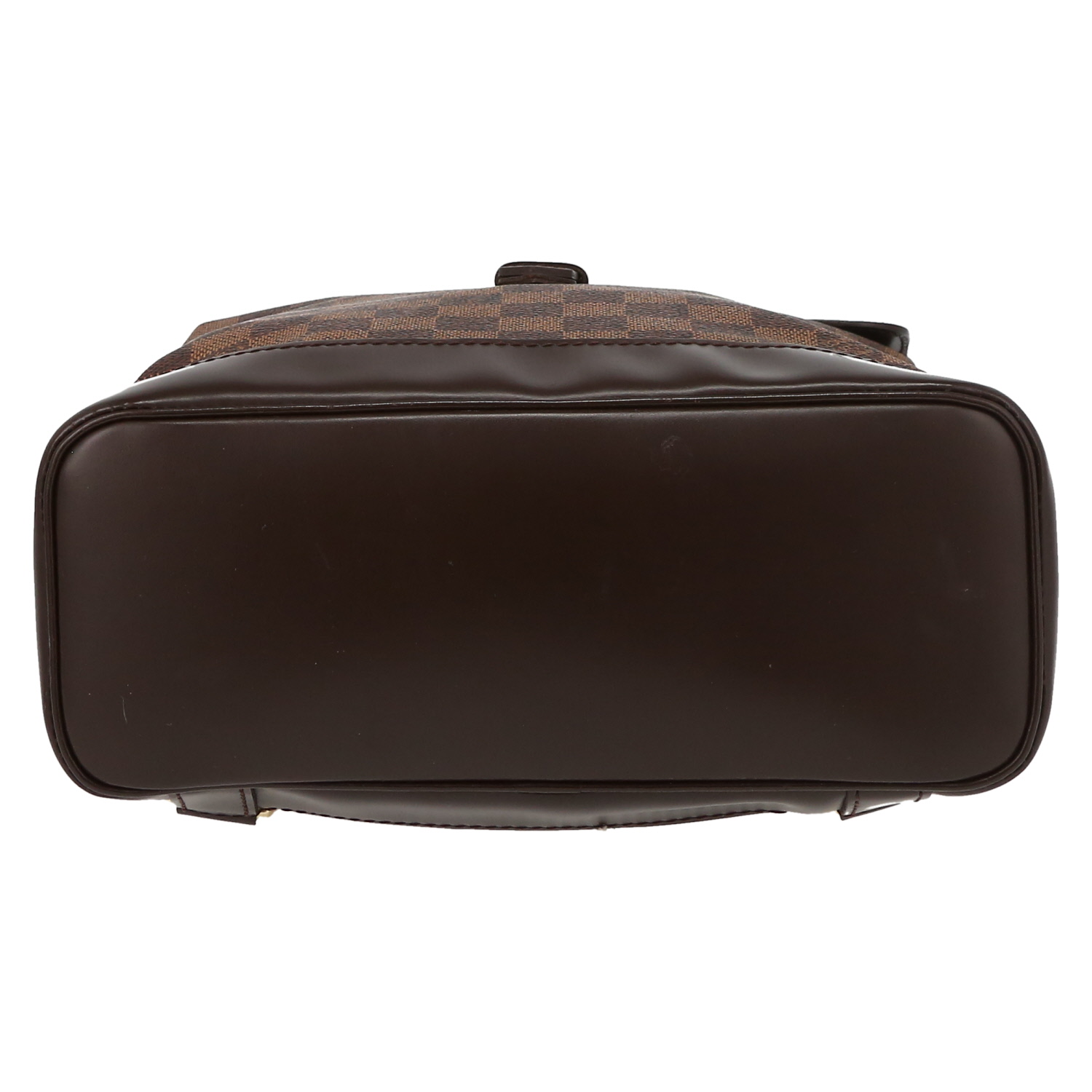 Louis Vuitton  Soho backpack  in ebene damier canvas  and brown leather - Detail D4