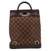 Louis Vuitton  Soho backpack  in ebene damier canvas  and brown leather - Detail D7 thumbnail