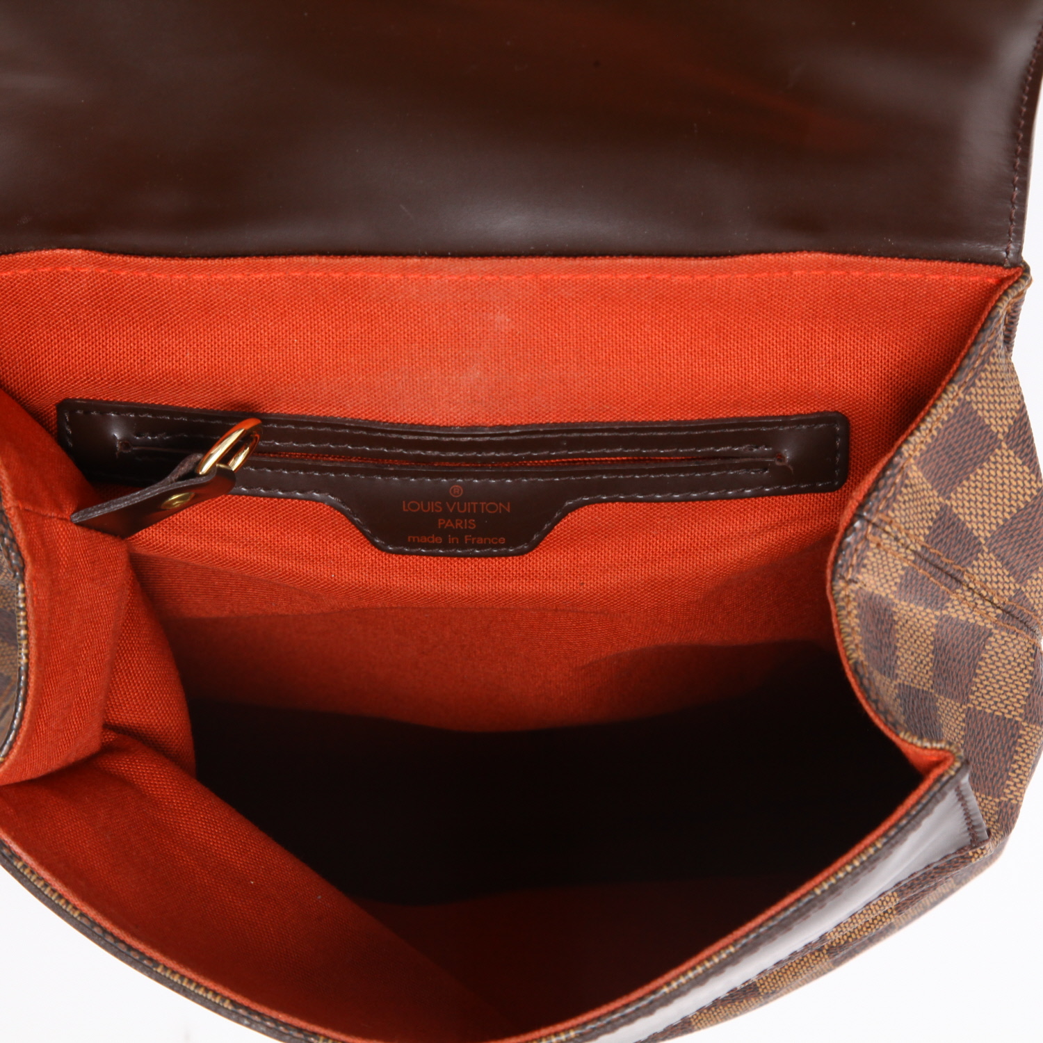 Sac à dos Louis Vuitton  Soho en toile damier ébène et cuir marron - Detail D8