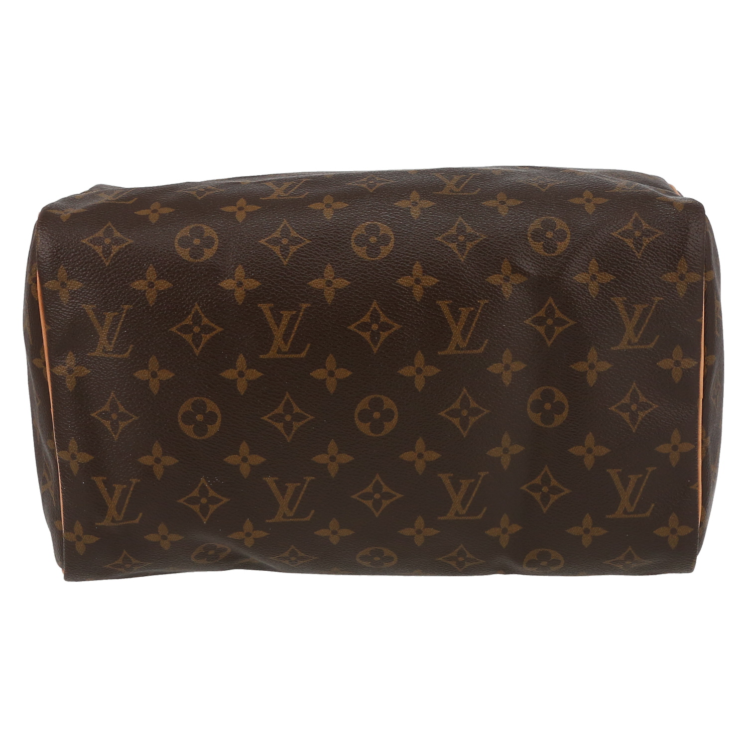Bolso de mano Louis Vuitton  Speedy 30 en lona Monogram marrón y cuero natural - Detail D4