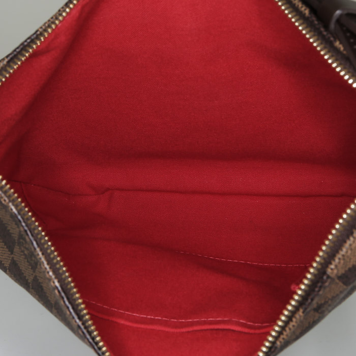 Bolso bandolera Louis Vuitton  Bloomsbury en lona a cuadros revestida ébano y cuero esmaltado marrón - Detail D2