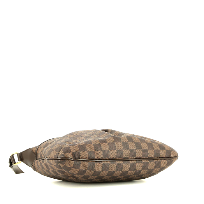Louis Vuitton  Bloomsbury shoulder bag  in ebene damier canvas  and brown - Detail D4