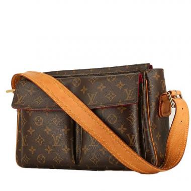 Borsa Louis Vuitton  Viva Cité in tela monogram marrone e pelle naturale