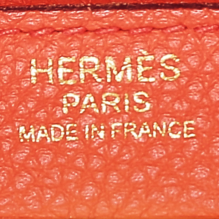 Sac à main Hermès  Kelly 32 cm en cuir togo orange - Detail D4