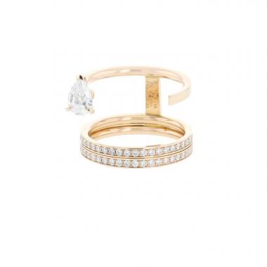 Anello Repossi Serti Sur Vide in oro rosa e diamanti