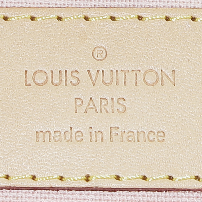 Louis Vuitton  Iena handbag  in azur damier canvas  and natural leather - Detail D4