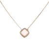 Fred Pain de Sucre medium model necklace in pink gold, diamonds and quartz - 00pp thumbnail