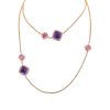 Fred Pain de Sucre long necklace in pink gold, amethyst and quartz - 00pp thumbnail