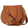 Chloé  Marcie shoulder bag  in brown grained leather - 00pp thumbnail