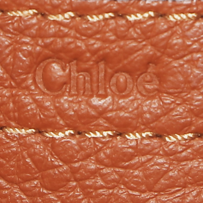 Sac bandoulière Chloé  Marcie en cuir grainé marron - Detail D3
