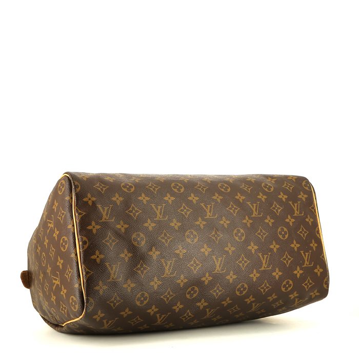 Louis Vuitton  Speedy 40 handbag  monogram canvas  and natural leather - Detail D4