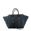 Shopping bag Celine  Phantom in camoscio e pelle blu marino - 360 thumbnail