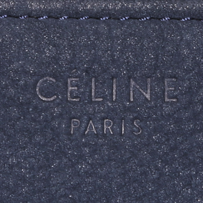 Shopping bag Celine  Phantom in camoscio e pelle blu marino - Detail D3