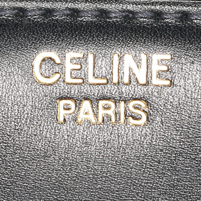 Celine  Vintage shoulder bag  in navy blue leather - Detail D3
