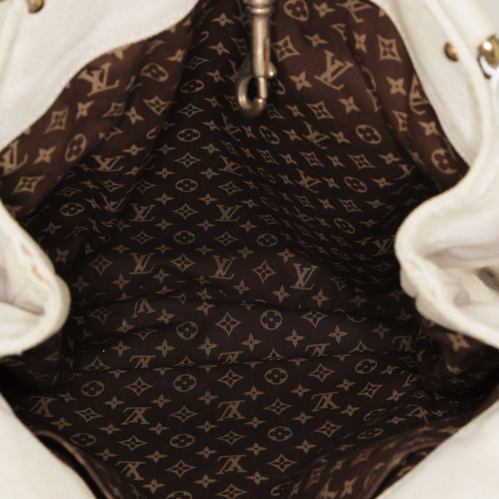 Louis Vuitton  Globe shopper shopping bag  in beige canvas - Detail D2