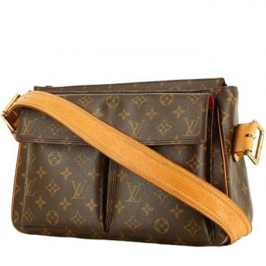 Borsa Louis Vuitton  Viva Cité in tela monogram marrone e pelle naturale