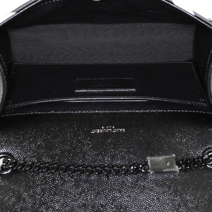 Bolso bandolera Saint Laurent  Kate en cuero negro y blanco - Detail D2