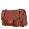 Bolso de mano Chanel  Timeless Classic en piel de pitón bicolor roja y negra - 00pp thumbnail