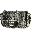 Bolso bandolera Chanel  Mini Timeless en lona negra y cuero negro - 00pp thumbnail