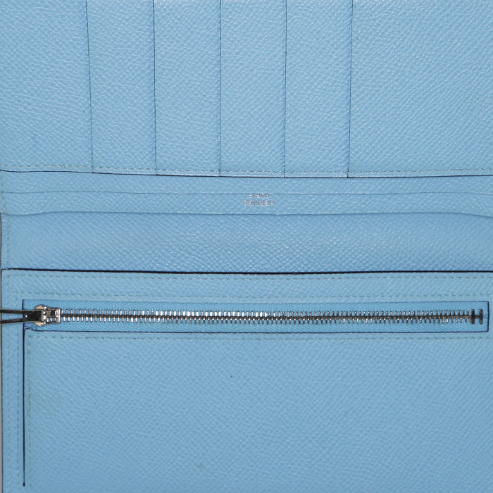 Portefeuille Hermès  Portefeuille en cuir epsom bleu - Detail D2