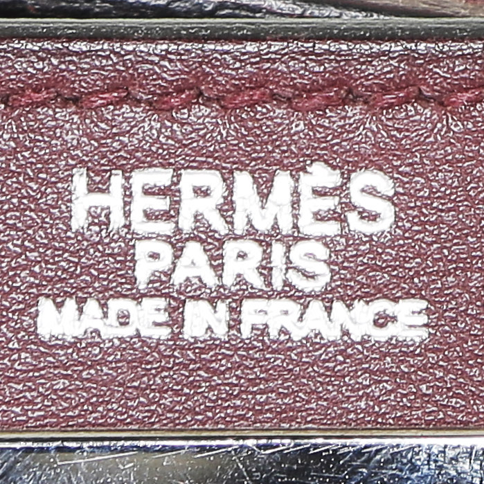 Sac à main Hermès  Kelly Lakis en cuir Swift prune - Detail D4