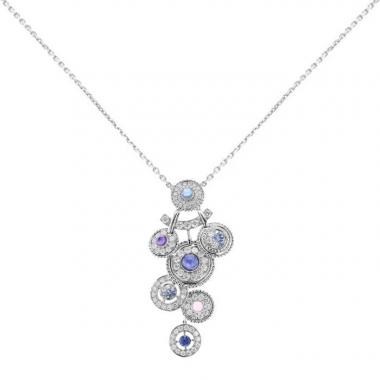 Collana Boucheron Shéhérazade in oro bianco, diamanti e zaffiri