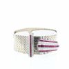 Vintage  cuff bracelet in white gold, platinium, diamonds and synthetic ruby - 360 thumbnail