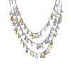Vintage  necklace in white gold and colored stones - 00pp thumbnail