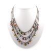 Vintage  necklace in white gold and colored stones - 360 thumbnail