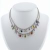 Vintage  necklace in white gold, sapphires and colored stones, in sapphires and in quartz - 360 thumbnail
