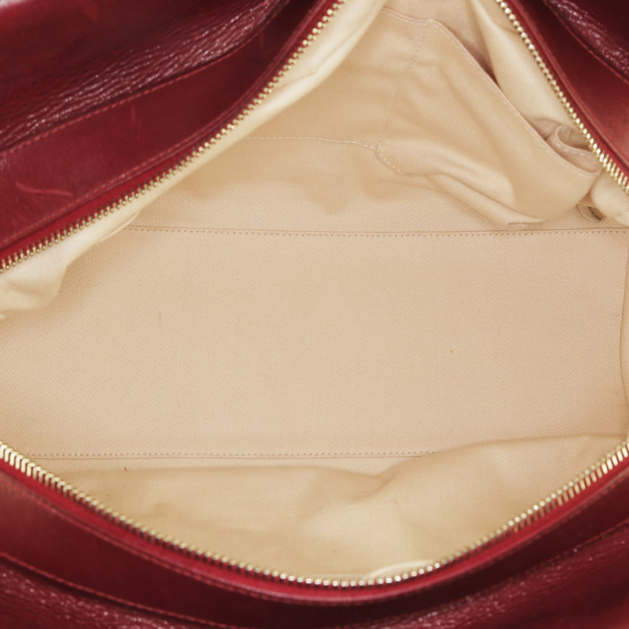 Chanel  Mademoiselle handbag  in red quilted leather - Detail D2