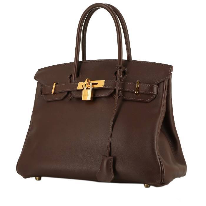 Hermes Birkin bag 30 Chocolat Epsom leather Gold hardware