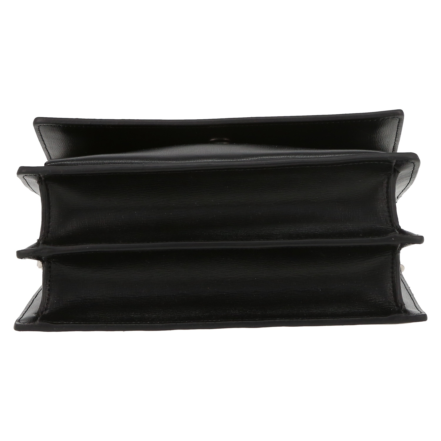 Sac bandoulière Saint Laurent  Sunset en cuir noir - Detail D4
