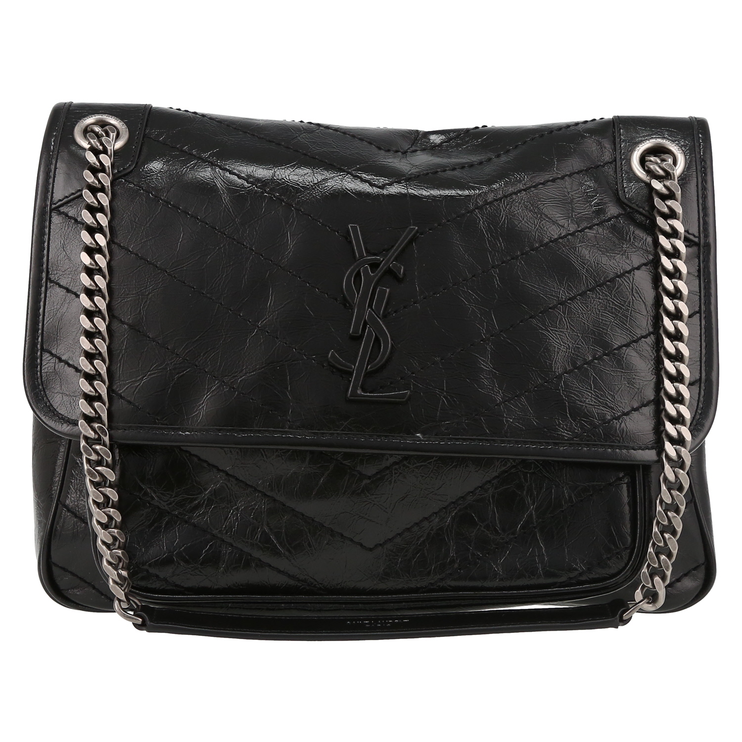 Saint Laurent  Niki medium model  shoulder bag  in black leather - Detail D2