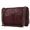 Sac bandoulière Saint Laurent  Niki moyen modèle  en cuir bordeaux - 00pp thumbnail