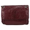 Borsa a tracolla Saint Laurent  Niki modello medio  in pelle bordeaux - Detail D2 thumbnail